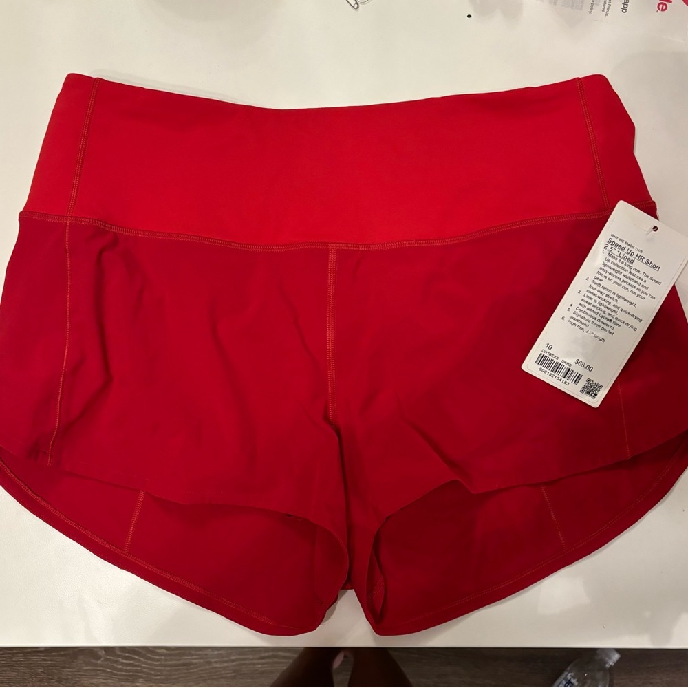 Lululemon Dark Red speed up HR shorts